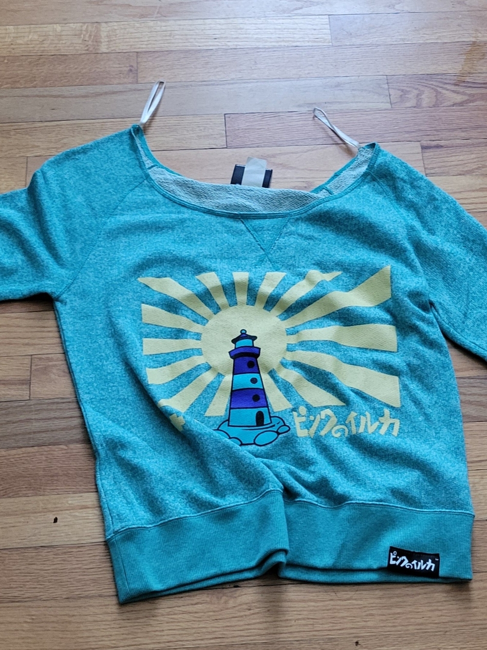Pink Dolphin Teal Graphic Lighthouse Sweatshirt